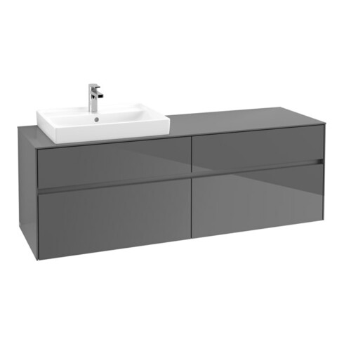 V&B Collaro Meuble sous lavabo 160x54,8x50cm, EV gauche, gris brillant