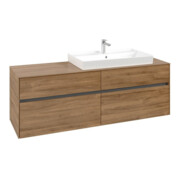 V&B Collaro Meuble sous lavabo 160x54,8x50cm, lavabo à droite, chêne Kansas-3