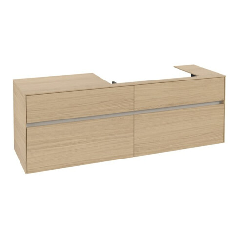 V&B Collaro Meuble sous-lavabo 160x54,8x50cm, lavabo à droite, chêne nordique