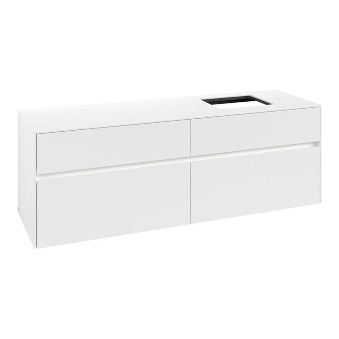 V&B Collaro Meuble sous lavabo 160x54,8x50cm, lavabo à droite, LED 12W, blanc mat