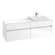 V&B Collaro Meuble sous lavabo 160x54,8x50cm, lavabo à droite, LED 12W, blanc mat-1