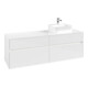 V&B Collaro Meuble sous lavabo 160x54,8x50cm, lavabo droit, LED 12W, blanc brillant-1