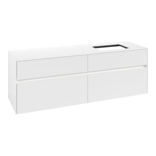 V&B Collaro Meuble sous lavabo 160x54,8x50cm, lavabo droit, LED 12W, blanc mat