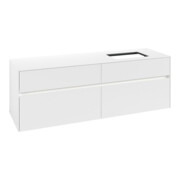 V&B Collaro Meuble sous lavabo 160x54,8x50cm, lavabo droit, LED 12W, blanc mat