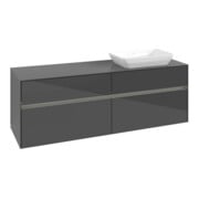 V&B Collaro Meuble sous lavabo 160x54,8x50cm, lavabo droit, LED 12W, glo Gr