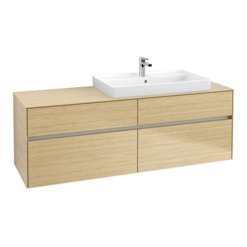 V&B Collaro Meuble sous lavabo 160x54,8x50cm, lavabo droit, LED 12W, Nord Oa