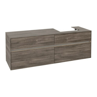 V&B Collaro Meuble sous lavabo 160x54,8x50cm, lavabo droite, LED 12W, st. Oa