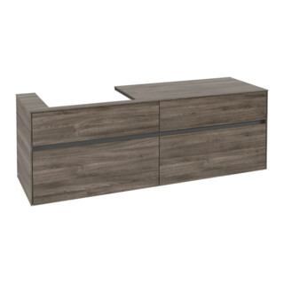 V&B Collaro Meuble sous lavabo 160x54,8x50cm, LV gauche, chêne pierre