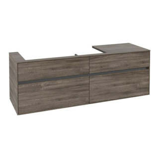 V&B Collaro Meuble sous lavabo 160x54,8x50cm, LV gauche, chêne pierre