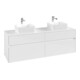 V&B Collaro Meuble sous lavabo 160x54,8x50cm, pour 2 lavabos, Blanc brillant-1