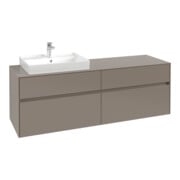 V&B Collaro Meuble sous lavabo 160x54,8x50cm, vasque à gauche, noir volcan