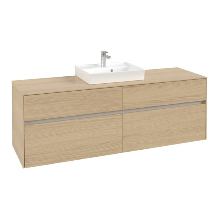 V&B Collaro Meuble sous lavabo 160x54,8x50cm, vasque centrale, chêne nordique