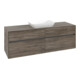 V&B Collaro Meuble sous lavabo 160x54,8x50cm, vasque centrale, chêne pierre-1