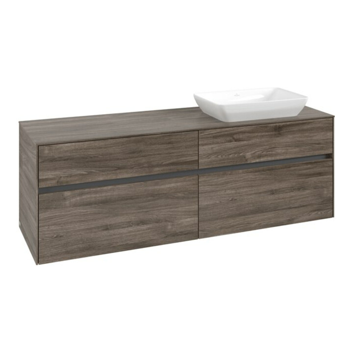 V&B Collaro Meuble sous lavabo 160x54,8x50cm, vasque droite, chêne stone