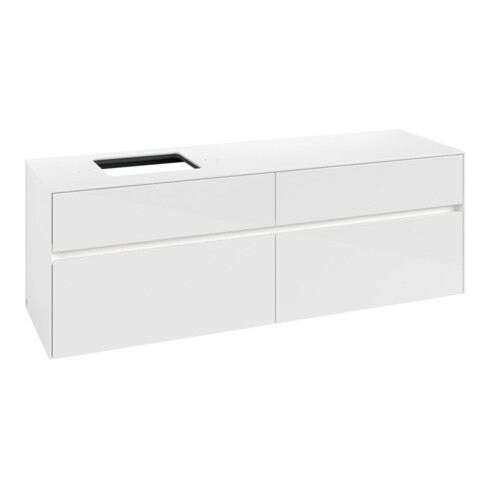 V&B Collaro meuble sous-lavabo 160x54,8x50cm, WT l, LED 12W, blanc brillant