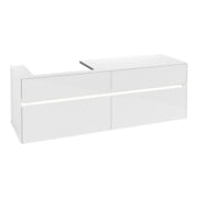 V&B Collaro Meuble sous lavabo 160x54,8x50cm, WT l, LED 12W, blanc glo