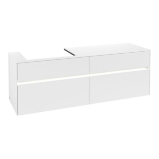 V&B Collaro Meuble sous lavabo 160x54,8x50cm, WT l, LED 12W, blanc mat