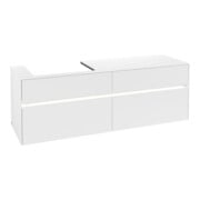 V&B Collaro Meuble sous lavabo 160x54,8x50cm, WT l, LED 12W, blanc mat