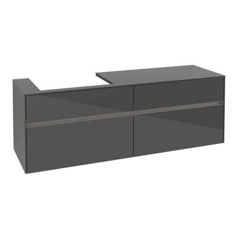 V&B Collaro Meuble sous lavabo 160x54,8x50cm, WT l, LED 12W, glo Gr