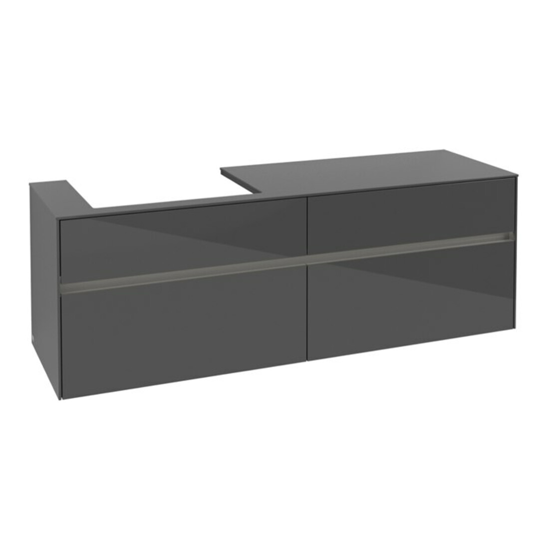 V&B Collaro Meuble sous lavabo 160x54,8x50cm, WT l, LED 12W, glo Gr