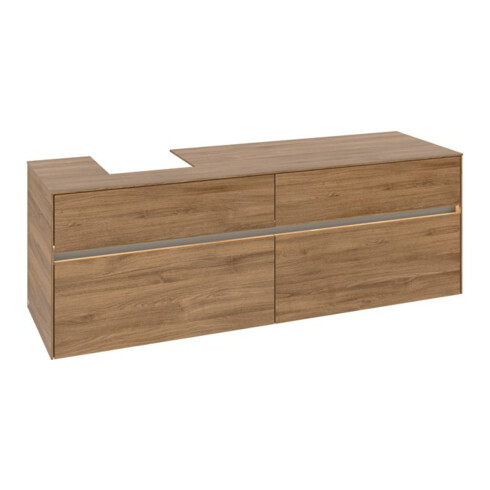 V&B Collaro Meuble sous lavabo 160x54,8x50cm, WT l, LED 12W, Kan Oa