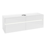 V&B Collaro Meuble sous lavabo 160x54,8x50cm, WT mi, LED 12W, blanc brillant-3