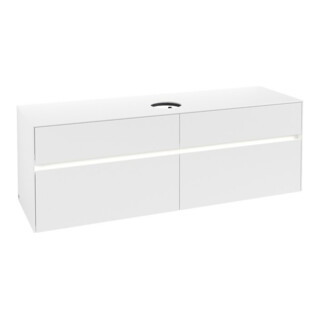 V&B Collaro Meuble sous lavabo 160x54,8x50cm, WT mi, LED 12W, blanc mat
