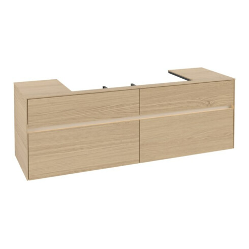 V&B Collaro Meuble sous lavabo 160x54,8x50cm, WT mi, LED 12W, Nord Oa