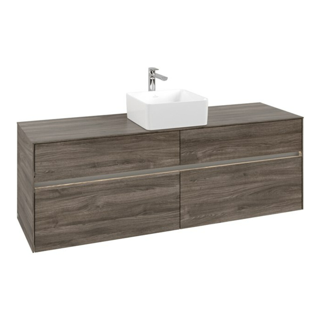 V&B Collaro Meuble sous lavabo 160x54,8x50cm, WT mi, LED 12W, st. Oa