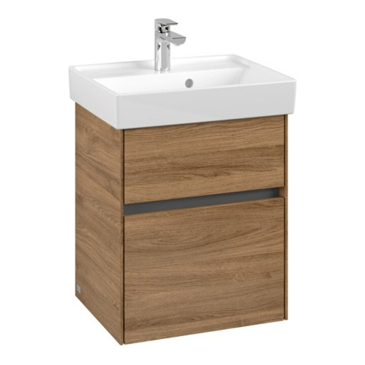 V&B Collaro Meuble sous lavabo 46x54,6x37,4 cm, vasque centrale, chêne Kansas