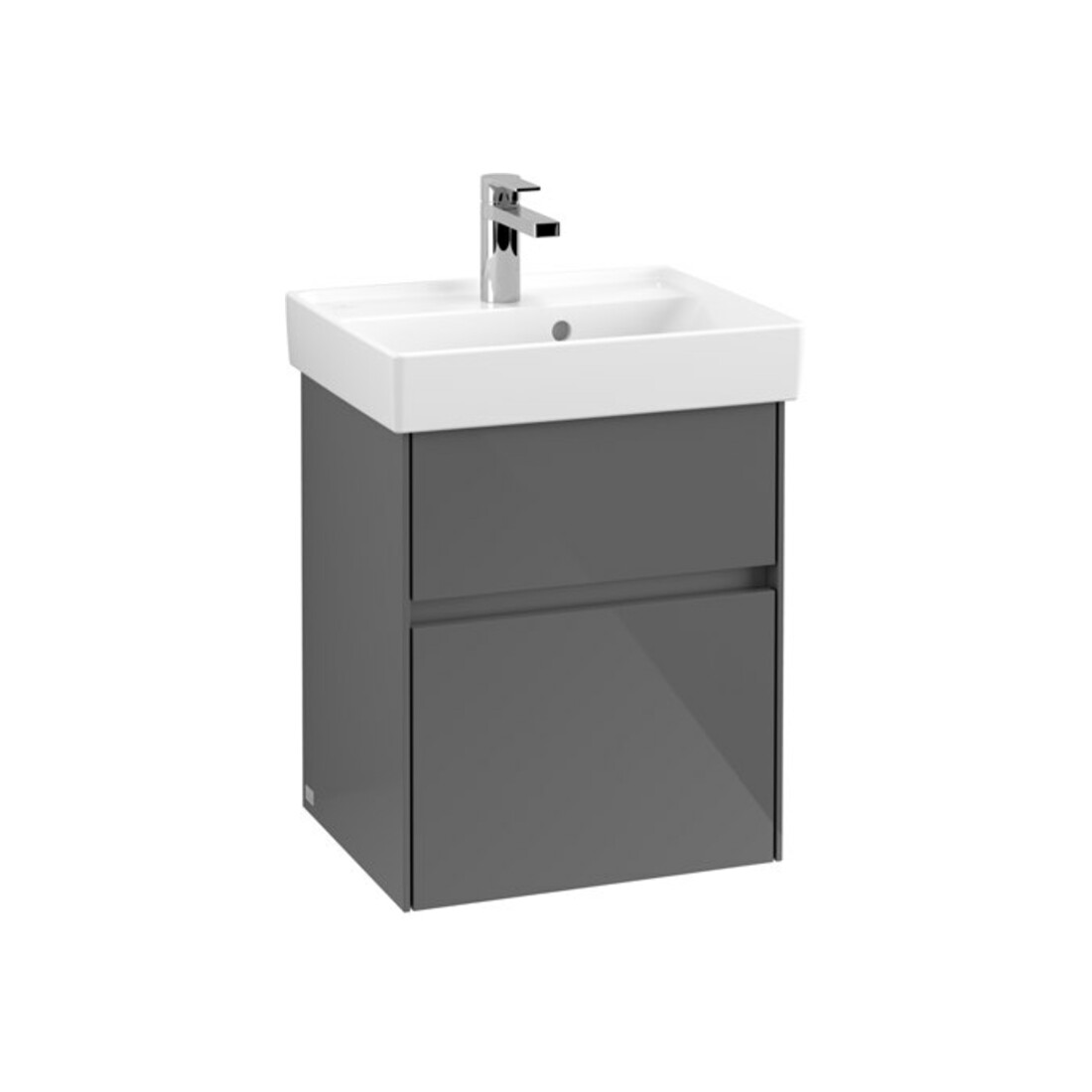 V&B Collaro Meuble sous lavabo 46x54,6x37,4cm, EV central, gris brillant