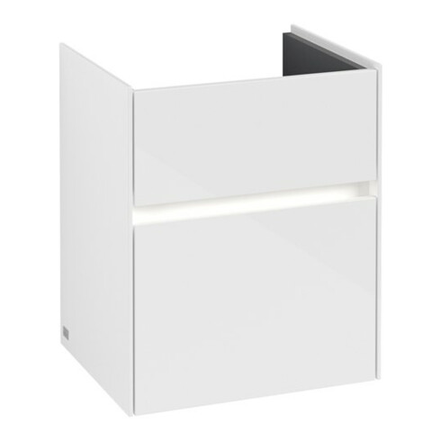 V&B Collaro Meuble sous lavabo 46x54,6x37,4cm, WT mi, LED, blanc brillant