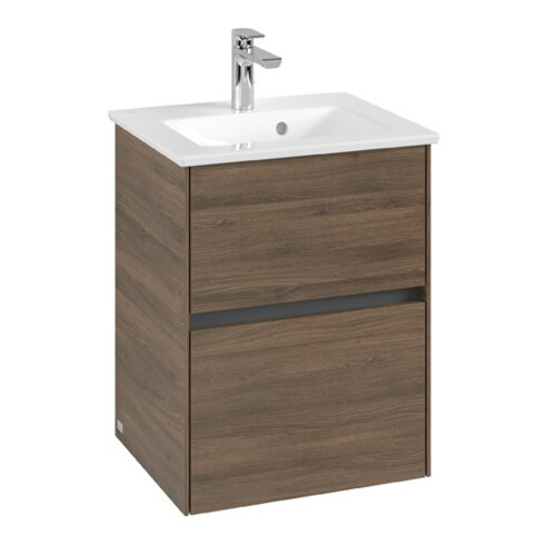 V&B Collaro Meuble sous lavabo 47,2x61x40,4 cm, EV central, chêne Arizona