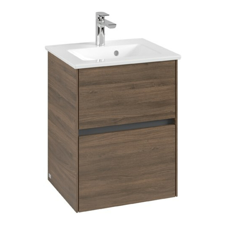 V&B Collaro Meuble sous lavabo 47,2x61x40,4 cm, EV central, chêne Arizona