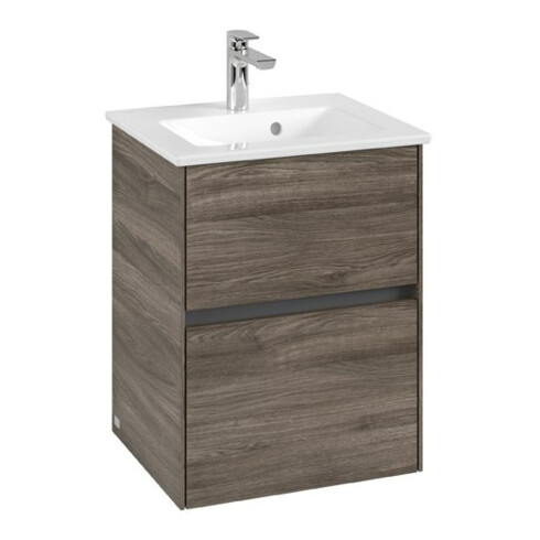 V&B Collaro Meuble sous lavabo 47,2x61x40,4cm, EV centré, chêne pierre