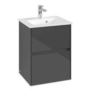 V&B Collaro meuble sous-lavabo 47,2x61x40,4cm, vasque centrale, gris brillant