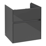 V&B Collaro Meuble sous lavabo 51x54,6x41,4 cm, trou mitigeur, gris brillant