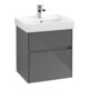 V&B Collaro Meuble sous lavabo 51x54,6x41,4 cm, trou mitigeur, gris brillant-3