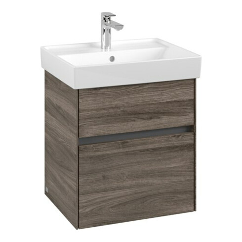 V&B Collaro Meuble sous lavabo 51x54,6x41,4 cm, vasque centrale, chêne pierre
