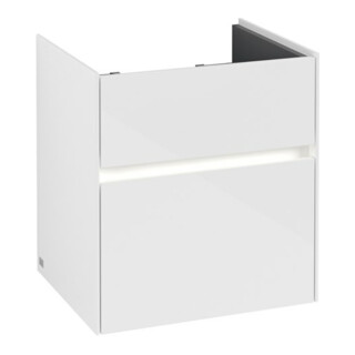 V&B Collaro Meuble sous lavabo 51x54,6x41,4 cm, WT mi, LED, blanc brillant