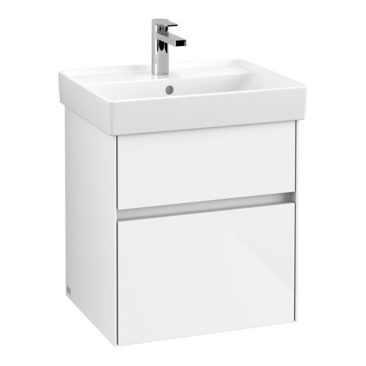V&B Collaro Meuble sous lavabo 51x54,6x41,4 cm, WT mi, LED, blanc brillant