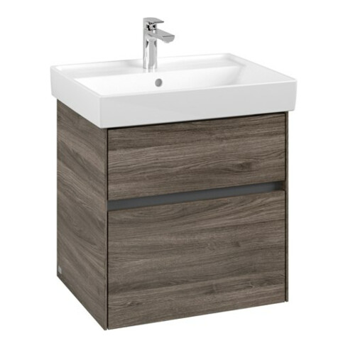V&B Collaro Meuble sous lavabo 55,4x54,6x44,4 cm, bonde centrale, chêne pierre