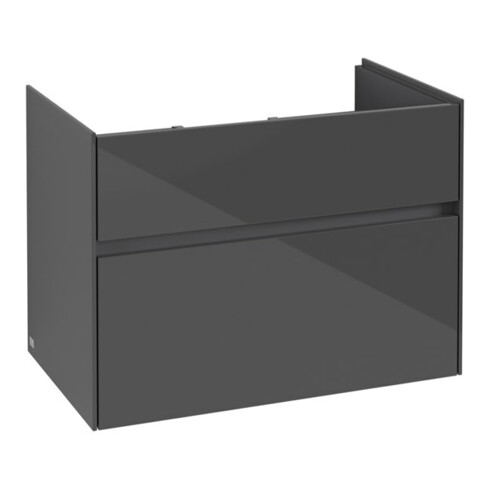 V&B Collaro Meuble sous lavabo 75,4x54,6x44,4 cm, évier central, gris brillant