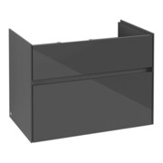 V&B Collaro Meuble sous lavabo 75,4x54,6x44,4 cm, évier central, gris brillant