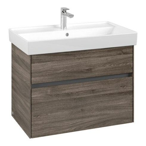 V&B Collaro Meuble sous lavabo 75,4x54,6x44,4cm, vasque centrale, chêne stone