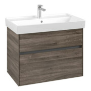 V&B Collaro Meuble sous lavabo 75,4x54,6x44,4cm, vasque centrale, chêne stone-3
