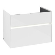 V&B Collaro Meuble sous lavabo 75,4x54,6x44,4cm, WT mi, LED, blanc brillant