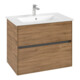 V&B Collaro Meuble sous lavabo 76,1x61x48 cm, vasque centrée, chêne Kansas-1