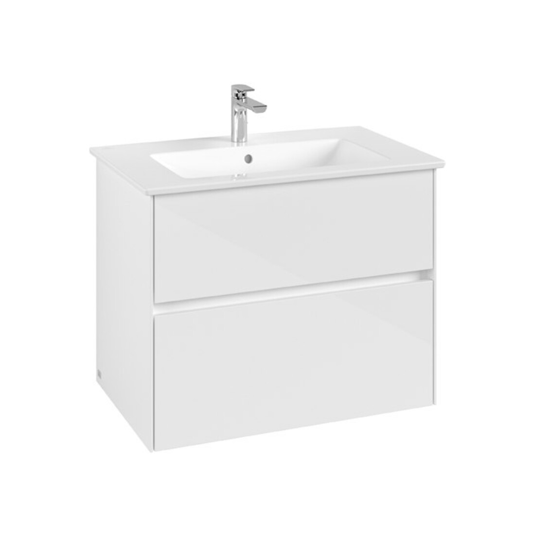 V&B Collaro Meuble sous lavabo 76,1x61x48cm, vasque centrale, blanc brillant