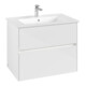 V&B Collaro Meuble sous lavabo 76,1x61x48cm, WT mi, LED 5,5W, blanc brillant-3